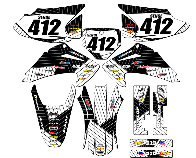 2003-2007 CRF 230 F RACE SERIES White Senge Graphics Kit Compatible with Honda - Picture 8 of 10