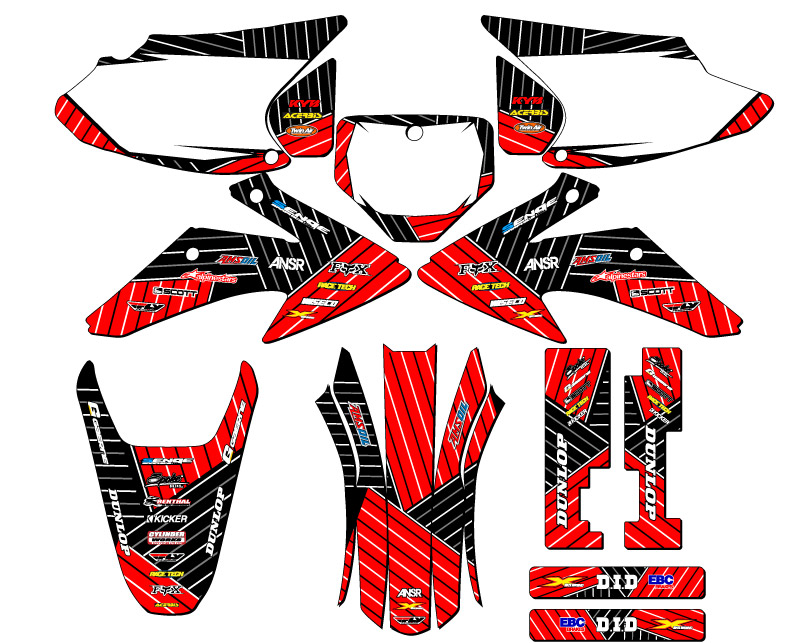 2008-2014 CRF 230 F RACE SERIES Red Senge Graphics Kit Compatible with Honda - Picture 5 of 10