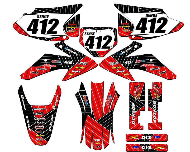2008-2014 CRF 230 F RACE SERIES Red Senge Graphics Kit Compatible with Honda - Picture 8 of 10