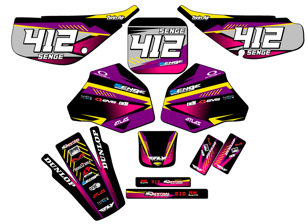 1985-2000 XR 80 SURGE Purple Senge Graphics Kit Compatible with Honda - Picture 8 of 10