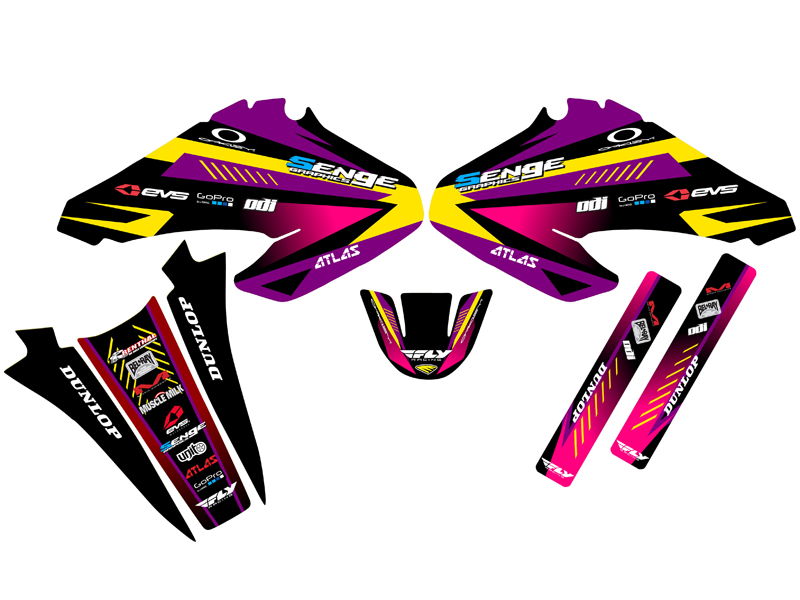 2001-2004 XR 80 SURGE Purple Senge Graphics Kit Compatible with Honda - Picture 2 of 10