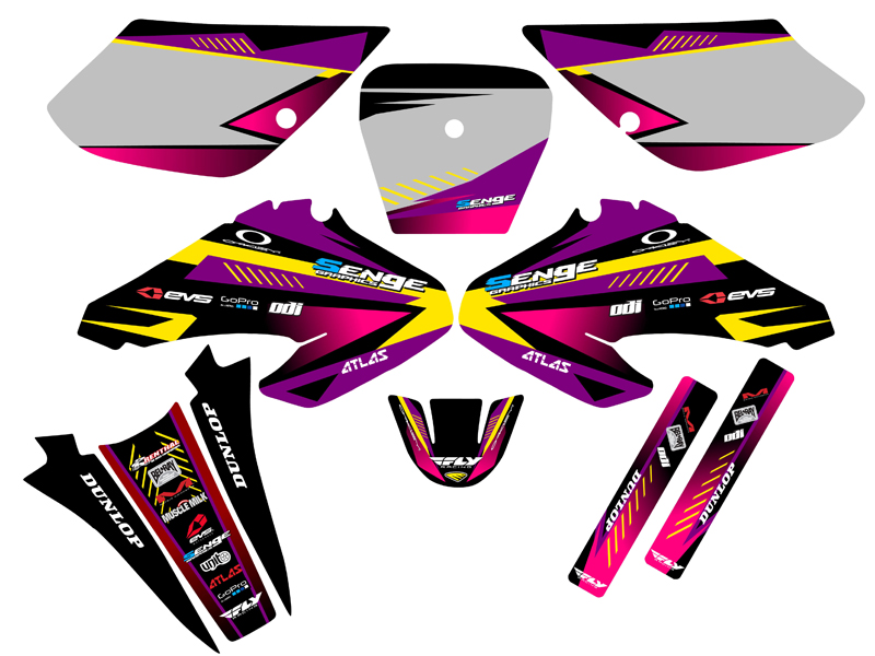 2001-2004 XR 80 SURGE Purple Senge Graphics Kit Compatible with Honda - Picture 5 of 10