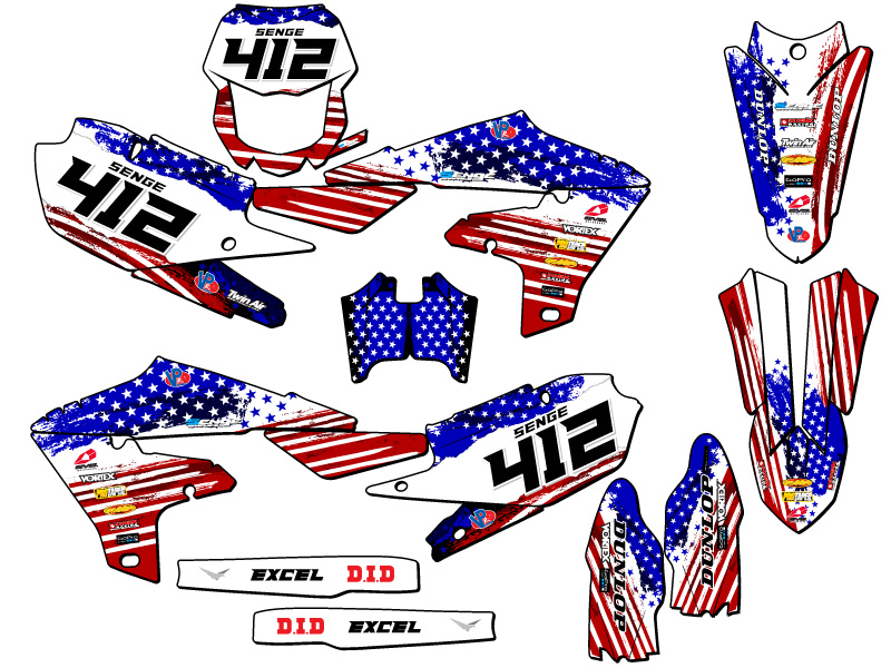2019-2023 WR 450 F MERICA Usa Senge Graphics Kit Compatible with Yamaha - Picture 8 of 10