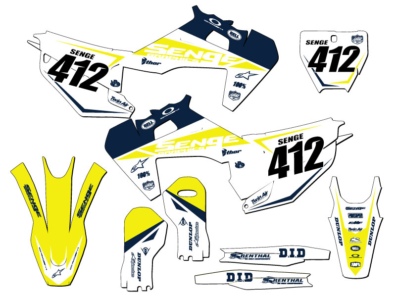 2019-2022 TC BINARY Blue Senge Graphics Kit Compatible with Husqvarna - Picture 8 of 10