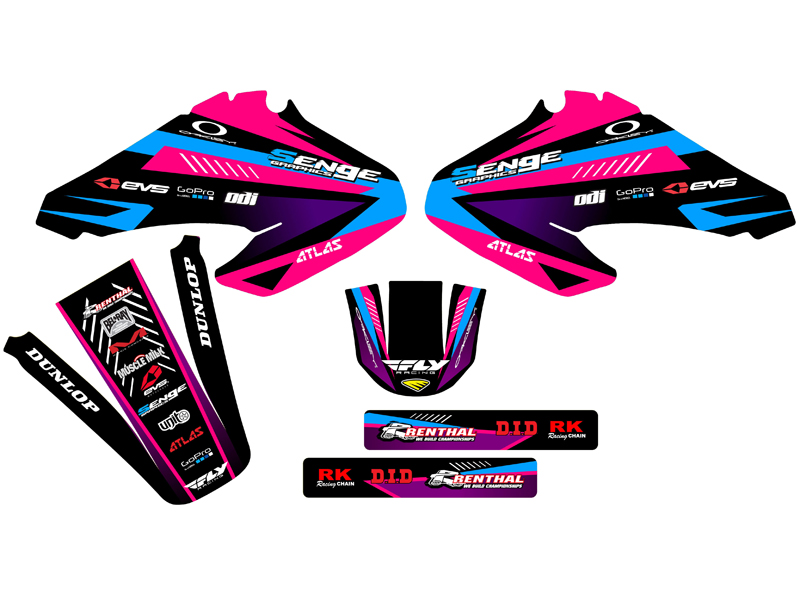 2001-2003 XR 70 SURGE Pink Senge Graphics Kit Compatible with Honda - Picture 2 of 10
