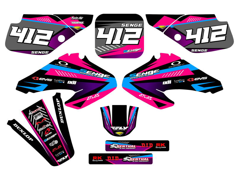 2001-2003 XR 70 SURGE Pink Senge Graphics Kit Compatible with Honda - Picture 8 of 10