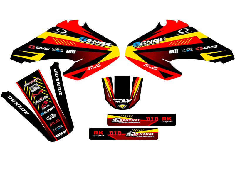 2001-2003 XR 70 SURGE Red Senge Graphics Kit Compatible with Honda - Picture 2 of 10