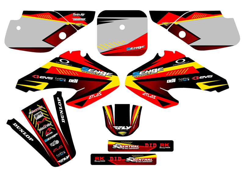 2001-2003 XR 70 SURGE Red Senge Graphics Kit Compatible with Honda - Picture 5 of 10
