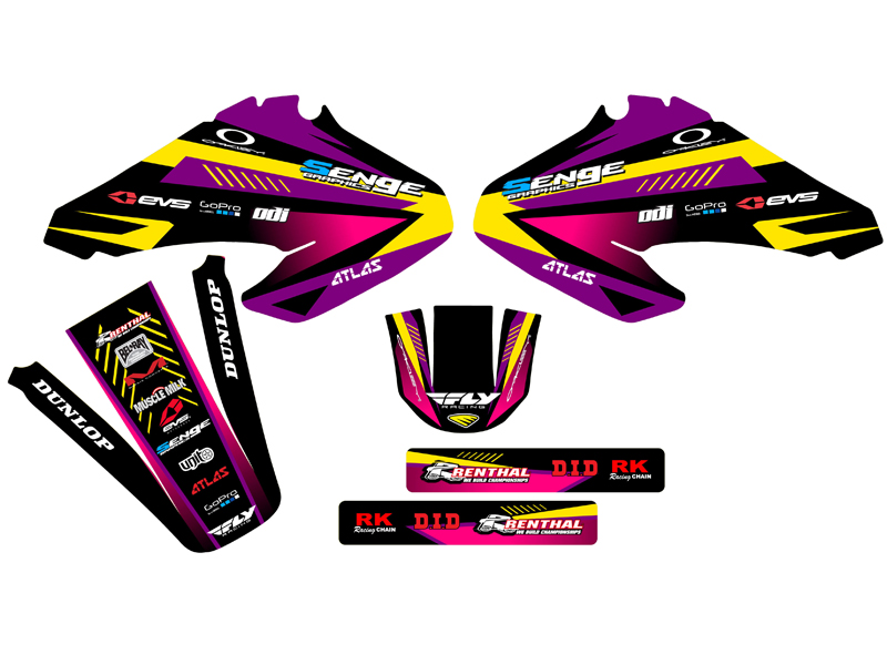 2001-2003 XR 70 SURGE Purple Senge Graphics Kit Compatible with Honda - Picture 2 of 10
