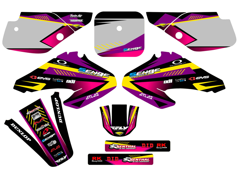 2001-2003 XR 70 SURGE Purple Senge Graphics Kit Compatible with Honda - Picture 5 of 10