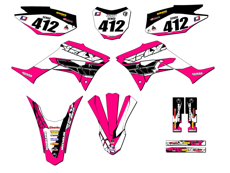 2019-2023 CRF 250 F 13 FLY Pink Senge Graphics Kit Compatible with Honda - Picture 8 of 10