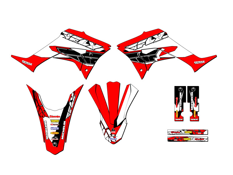 2019-2023 CRF 250 F 13 FLY Red Senge Graphics Kit Compatible with Honda - Picture 2 of 10