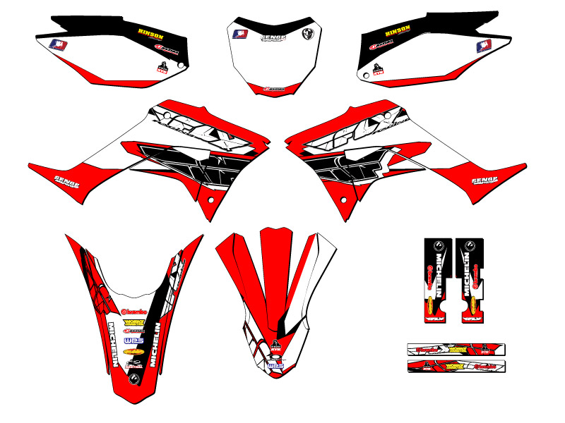 2019-2023 CRF 250 F 13 FLY Red Senge Graphics Kit Compatible with Honda - Picture 5 of 10