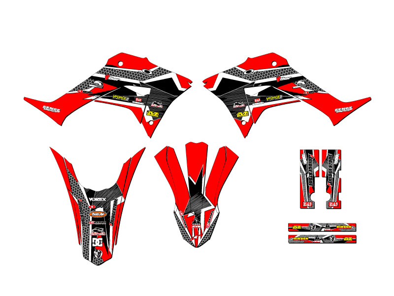 2019-2023 CRF 250 F PODIUM Red Senge Graphics Kit Compatible with Honda - Picture 2 of 10