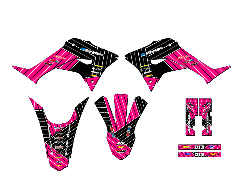 2019-2023 CRF 250 F RACE SERIES Pink Senge Graphics Kit Compatible with Honda - Picture 2 of 10