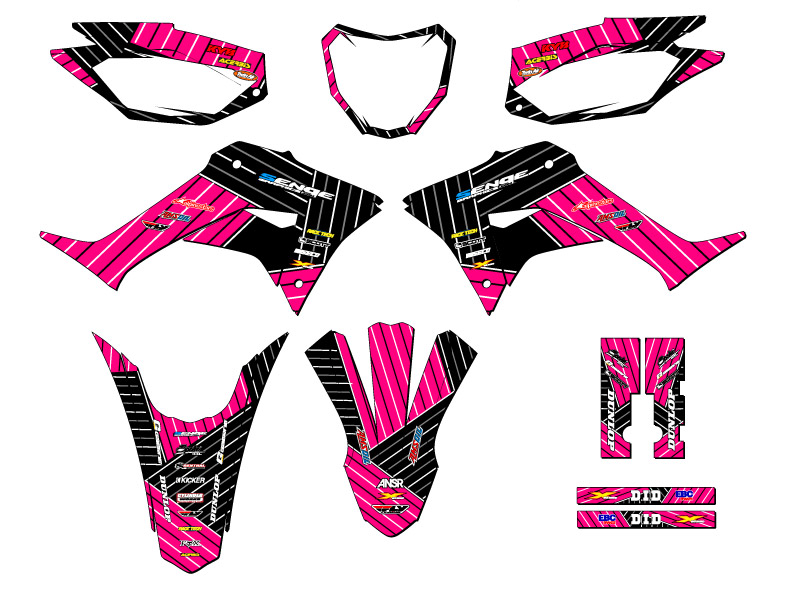 2019-2023 CRF 250 F RACE SERIES Pink Senge Graphics Kit Compatible with Honda - Picture 5 of 10