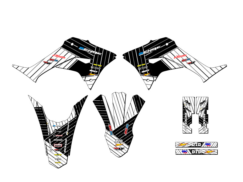 CRF 250 F RACE SERIES 2019-2023 Kit de gráficos Senge blanco compatible con Honda - Imagen 2 de 10