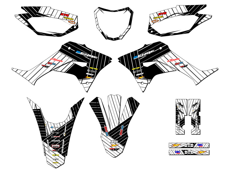 CRF 250 F RACE SERIES 2019-2023 Kit de gráficos Senge blanco compatible con Honda - Imagen 5 de 10