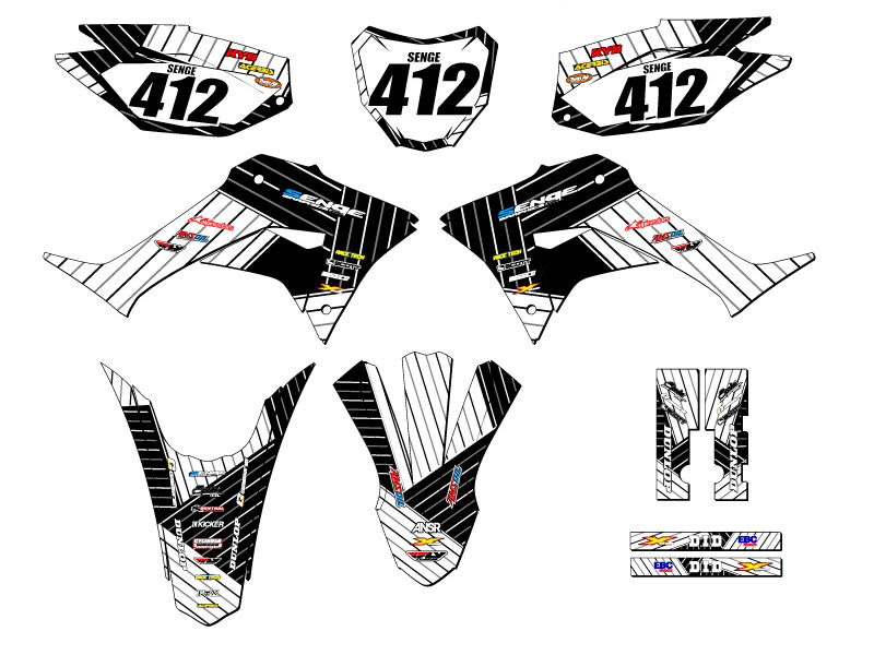 CRF 250 F RACE SERIES 2019-2023 Kit de gráficos Senge blanco compatible con Honda - Imagen 8 de 10