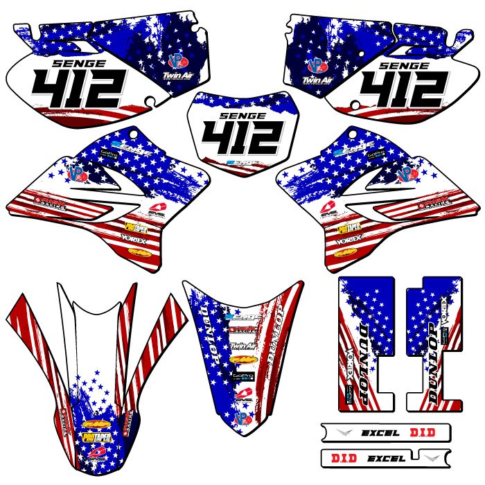 2005-2022 TTR 230 MERICA Usa Senge Graphics Kit Compatible with Yamaha - Picture 8 of 10