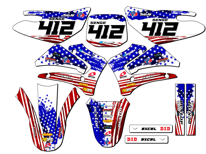 2000-2007 TTR 125 MERICA Usa Senge Graphics Kit Compatible with Yamaha - Picture 8 of 10