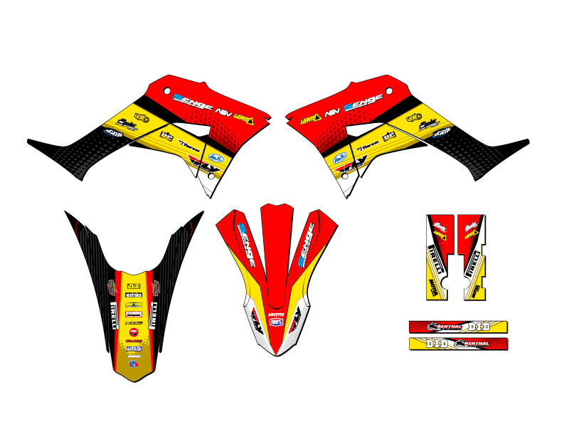 2019-2023 CRF 250 F RICOCHET Yellow Senge Graphics Kit Compatible with Honda - Picture 2 of 10