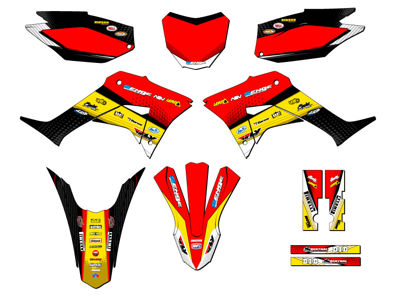 2019-2023 CRF 250 F RICOCHET Yellow Senge Graphics Kit Compatible with Honda - Picture 5 of 10