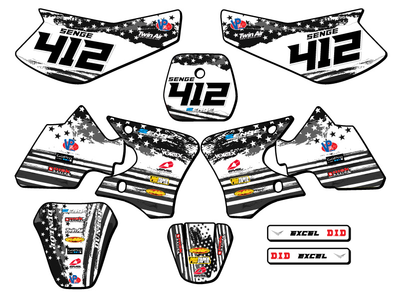 2000-2008 TTR 90 MERICA Grey Senge Graphics Kit Compatible with