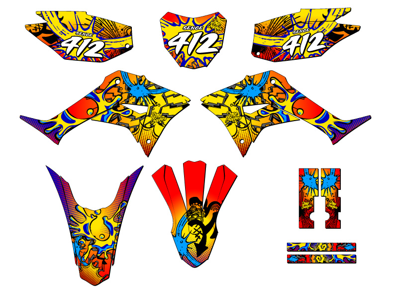 2019-2023 CRF 250 F ZANY Red Senge Graphics Kit Compatible with Honda - Bild 8 von 10