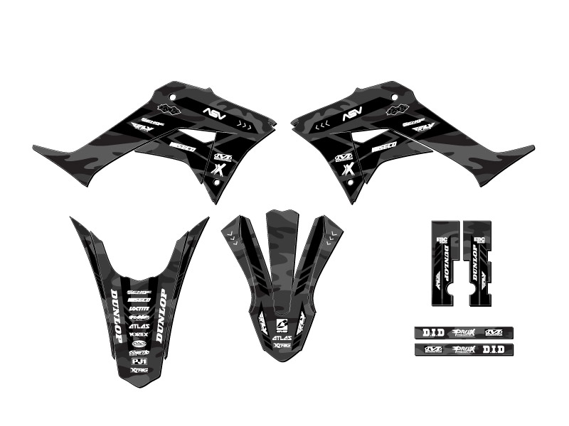 2019-2023 CRF 250 F APACHE Grey Senge Graphics Kit Compatible with Honda - Picture 2 of 10