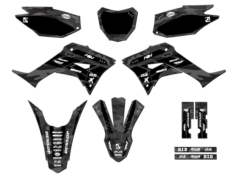 2019-2023 CRF 250 F APACHE Grey Senge Graphics Kit Compatible with Honda - Picture 5 of 10