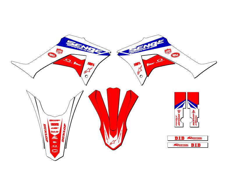 2019-2023 CRF 250 F BINARY Red Senge Graphics Kit Compatible with Honda - Picture 2 of 10