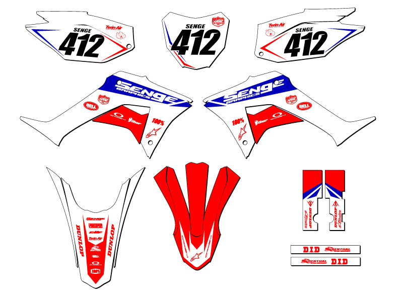 2019-2023 CRF 250 F BINARY Red Senge Graphics Kit Compatible with Honda - Picture 8 of 10