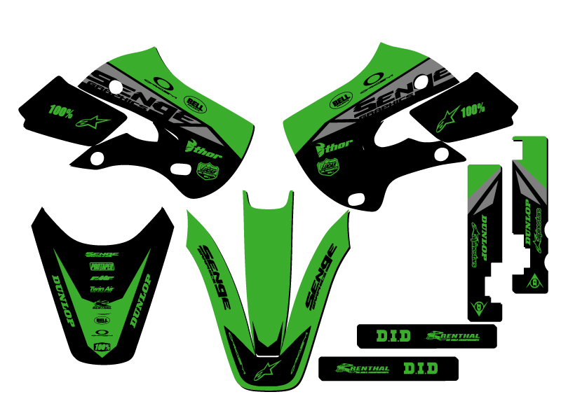 2002-2009 KLX 110 BINARY Green Senge kit de gráficos compatible con Kawasaki - Imagen 2 de 10