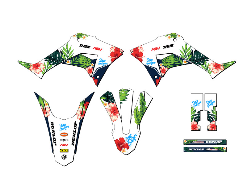 2019-2023 CRF 250 F TROPIC White Senge Graphics Kit Compatible with Honda - Picture 2 of 10