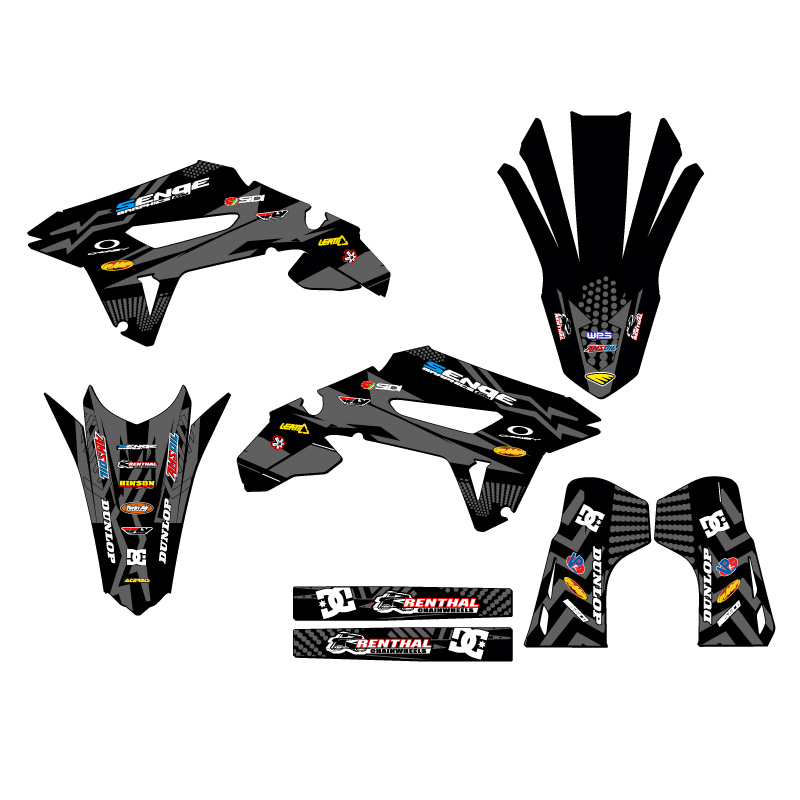 2023-2024 CRF 450 R-S MAYHEM Black Senge Graphics Kit Compatible with Honda - Picture 2 of 10