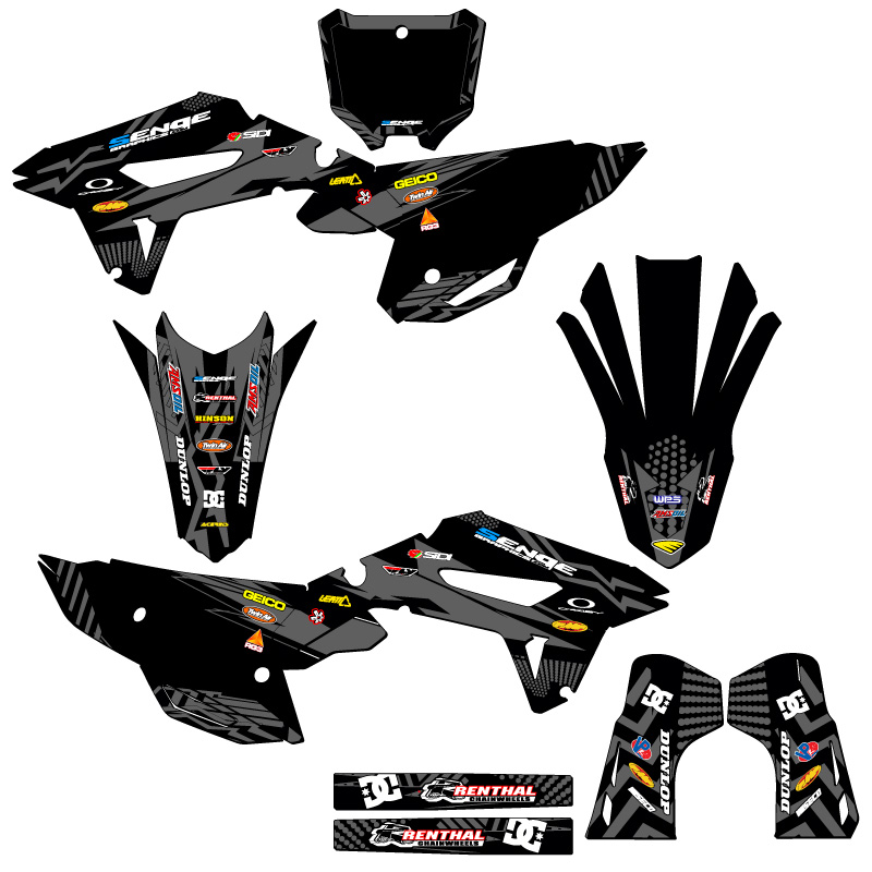 2023-2024 CRF 450 R-S MAYHEM Black Senge Graphics Kit Compatible with Honda - Picture 5 of 10