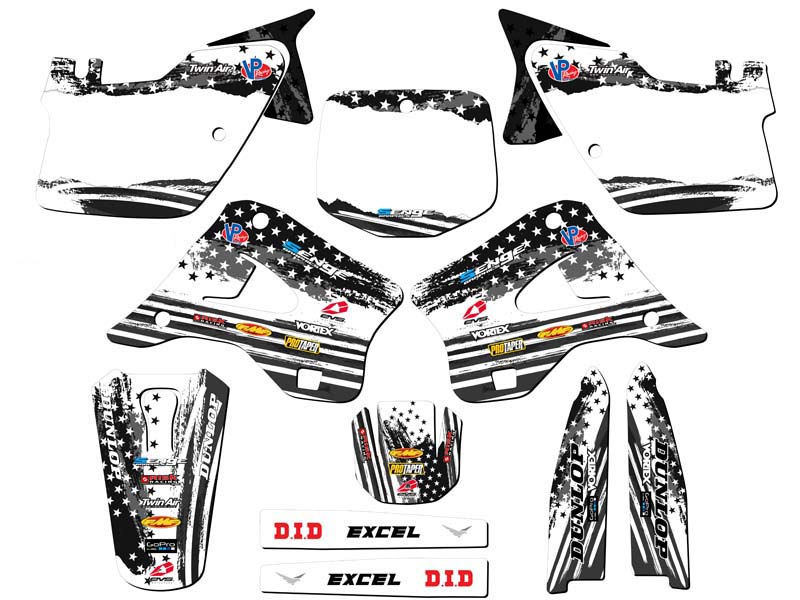 1996-1998 KX 125 MERICA Grey Senge Graphics Kit Compatible with Kawasaki - Picture 5 of 10