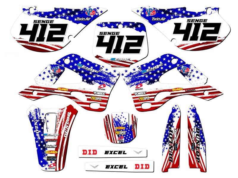 1999-2002 KX 125 MERICA EE. UU. Senge Graphics Kit compatible con Kawasaki - Imagen 8 de 10