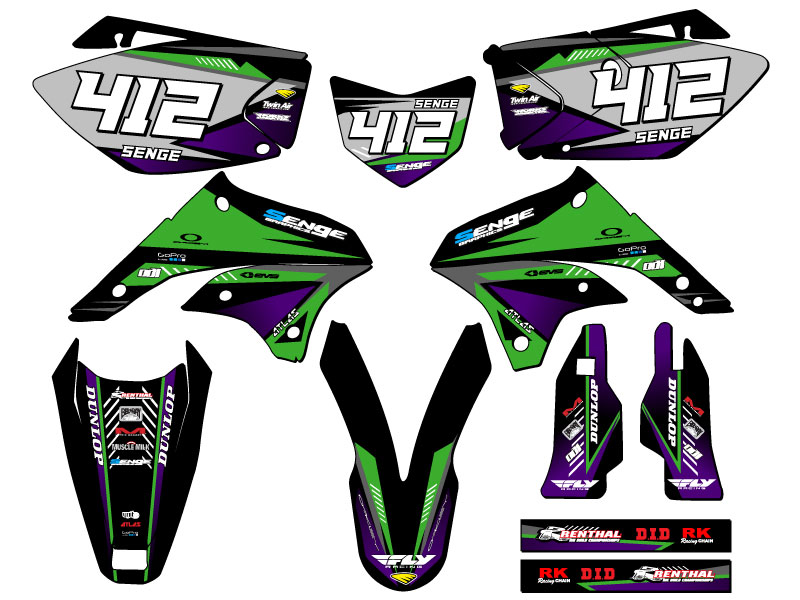 Kit de gráficos KLX 450 SURGE 2008-2018 Green Senge compatible con Kawasaki - Imagen 8 de 10
