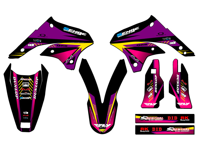 Kit gráfico KLX 450 SURGE Purple Senge 2008-2018 compatible con Kawasaki - Imagen 2 de 10