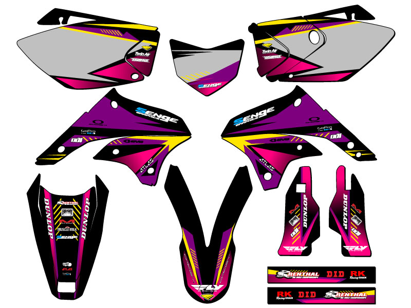 Kit gráfico KLX 450 SURGE Purple Senge 2008-2018 compatible con Kawasaki - Imagen 5 de 10