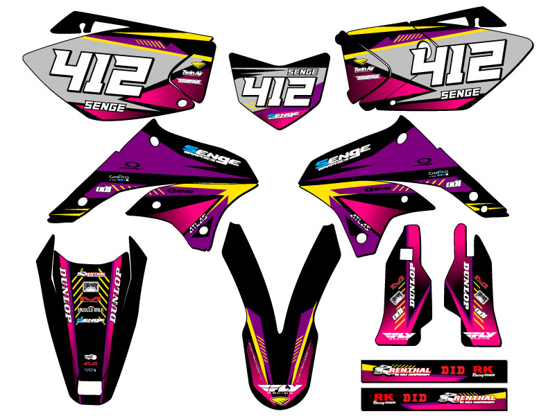 Kit gráfico KLX 450 SURGE Purple Senge 2008-2018 compatible con Kawasaki - Imagen 8 de 10