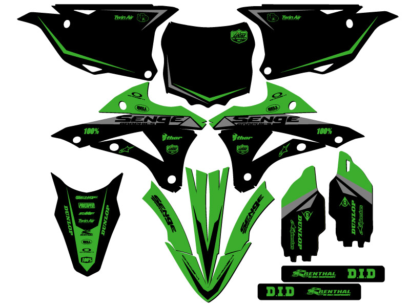 2014-2021 KX 85 BINARY Green Senge Graphics Kit compatible con Kawasaki - Imagen 5 de 10