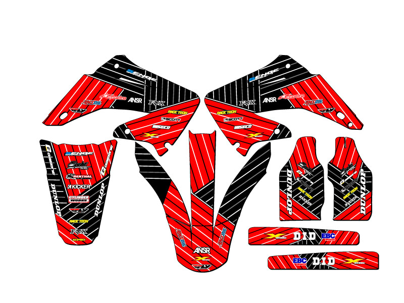 CR 125 R RACE SERIE 2004-2012 kit de gráficos Red Senge compatible con Honda - Imagen 8 de 10