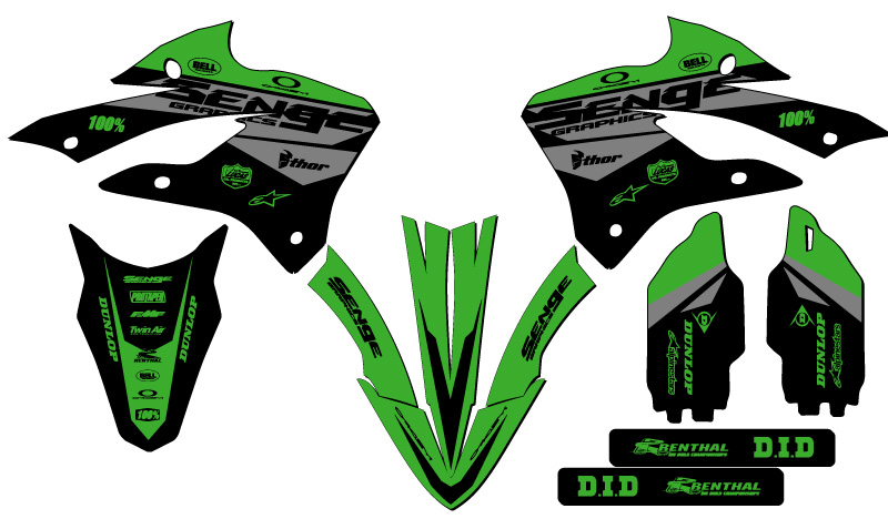 2022-2023 KX 85 BINARY Green Senge Graphics Kit Compatible con Kawasaki - Imagen 2 de 10