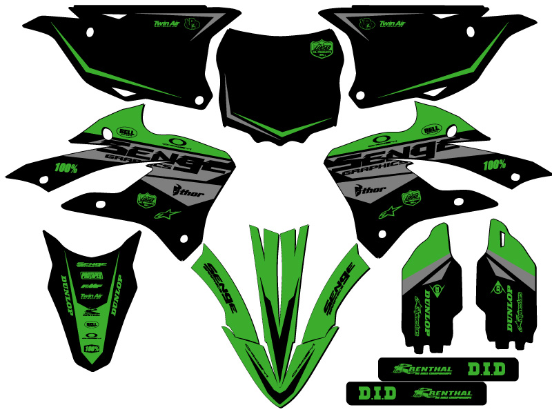 2022-2023 KX 85 BINARY Green Senge Graphics Kit Compatible con Kawasaki - Imagen 5 de 10