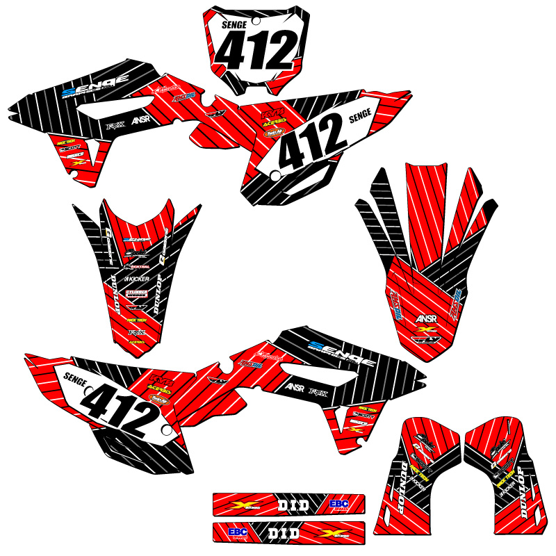 2023-2024 CRF 450 R-S RACE SERIES Red Senge Graphics Kit Compatible with Honda - Picture 8 of 10