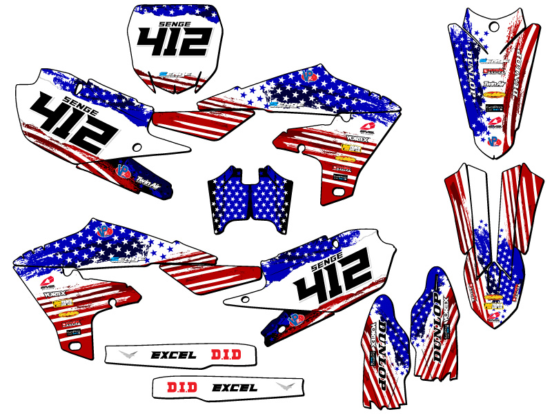 2019-2023 YZ 450 FX MERICA Usa Senge Graphics Kit Compatible with Yamaha - Picture 8 of 10