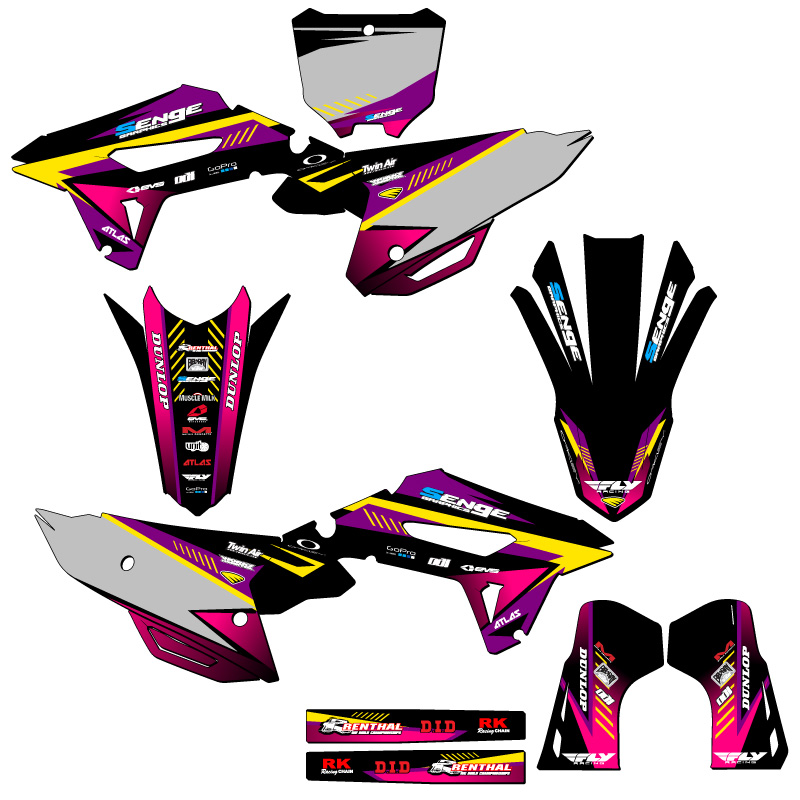 2023-2024 CRF 450 R-S SURGE Purple Senge Graphics Kit compatible con Honda - Imagen 5 de 10